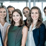 friendship, smile, group, posing, formal wear