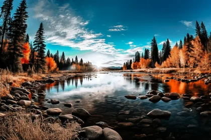 nature, outdoor, landscape, river, reflection